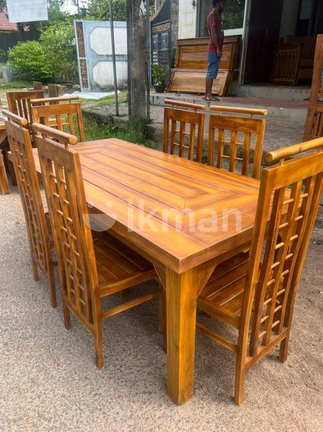 Teak Heavy Dining Table And 6 Chairs Code 456 For Sale Kaduwela Ikman