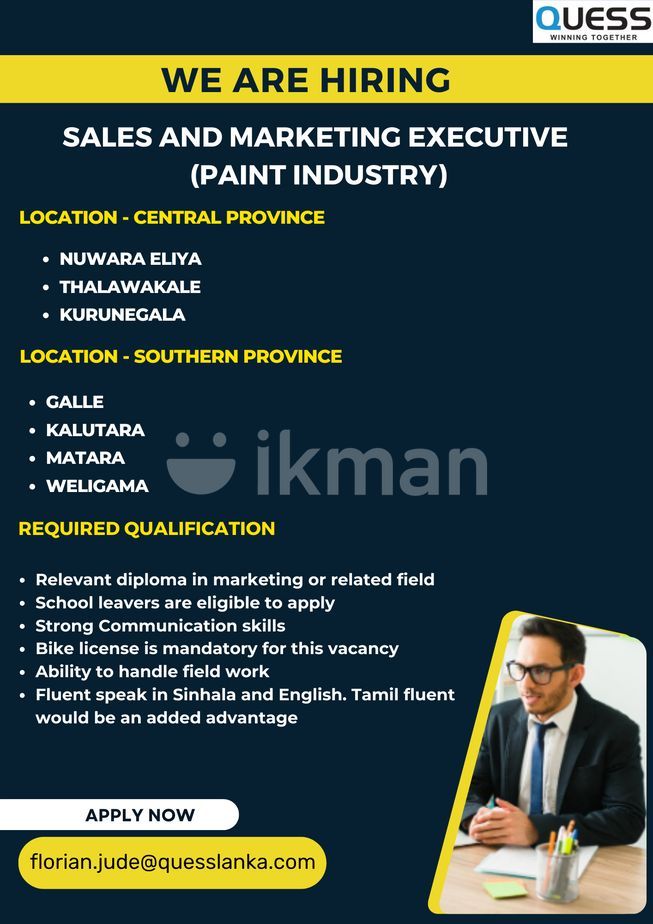 Sales And Marketing Executive Nuwara Eliya Vacancy Nuwara Eliya