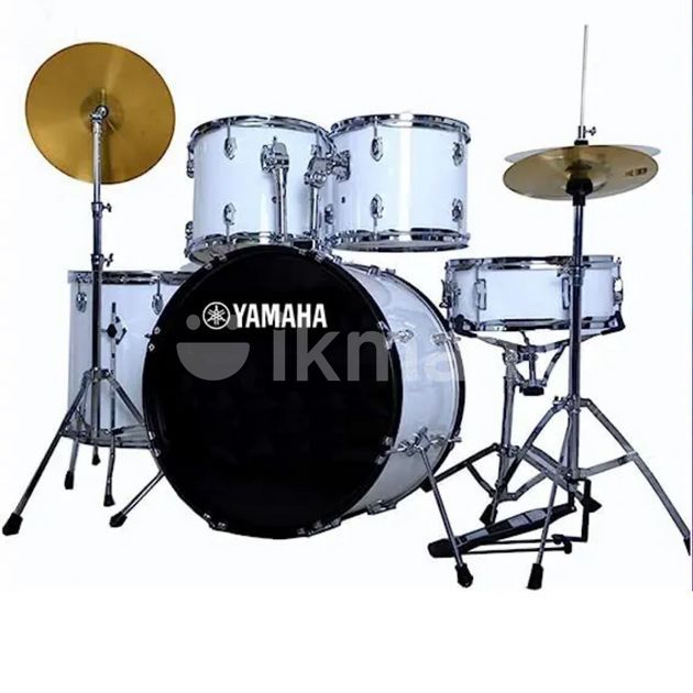 Yamaha Gig Maker 5Pc Acoustic Full Drum Set With Cymbals White For