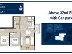 02 Bed for Sale in Tri-zen with Parking above 30th Floor