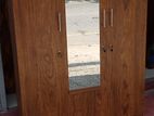 03 Door Melamine Wardrobe with Glass