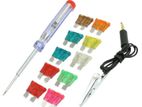 10 Pc Auto Plug in Fuse with Tester