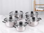 10 Pcs Stainless Steel Cookware Set