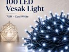 100 LED Vesak Lights 7.5m – Cool White