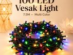 100 LED Vesak Lights 7.5m – Multi Colour