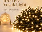 100 LED Vesak Lights 7.5m – Warm White