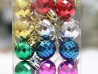 12 Pcs Decorative Multicolor Christmas Balls (3 cm)