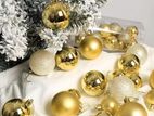 12 Pcs Gold Color Christmas Ball Ornaments Set