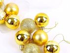 12 Pcs Gold Color Unbreakable Christmas Balls