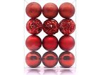 12 Pcs Red Balls Tree Pendants Christmas Ornaments