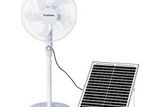 12 v Stand Fan with Solar Panel + Battery