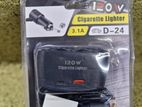 120W 3 Sockets With Fast Car Charger Type C USB