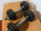 12kg weight set with 2 dumbell bars