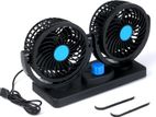 12V Dual-head Vehicle Fan 360 Degree Rotating Desk