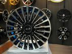 12X4.5 8X100/114.3 MACHINE-B WITH BLUE U-CUT ALLOY WHEEL