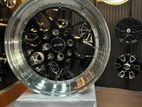 12X5.5 8X100/114.3 BLACK WITH SILVER LIP ALLOY WHEEL
