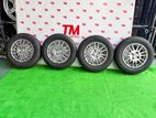 145-80-13 Tires with Alloy Wheels Set 13 Inch 4 Studs, 4JJ, 100 PCD