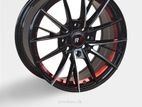 15X7 8X100/114.3 BLACK MACHINE FACE+RED UNDERCUT ALLOY WHEEL