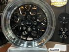 15X7 8X100/114.3 BLACK MACHINE LIP ALLOY WHEEL
