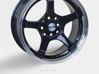 15X7 8X100/114.3 BLACK MACHINE LIP ALLOY WHEEL