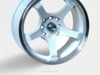 15X7 8X100/114.3 WHITE MACHINE LIP ALLOY WHEEL