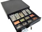 16 Inch Black Cash Box Drawer Notes and Coins