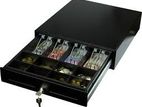 16 Inch Black Cash Box Drawer Notes and Coins