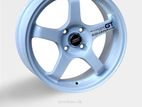 16X7 4X100 WHITE ALLOY WHEEL