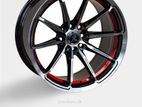16X8 8X100/114.3 BLACK MACHINE FACE+RED UNDERCUT ALLOY WHEEL
