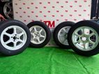 175-65-15 Tires with Alloy Wheels Set 15 Inch 4 Studs 5 JJ 100 PCD