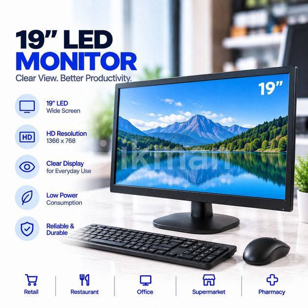 Commputer Setups 19 Inch LED Monitor | HD Computer Office & Business Display for Sale in ...