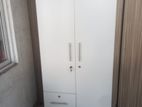 2 door white melamine cupboard/wardrobe(K-9)