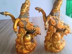 2 Gold Horse Ornament