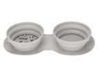 2 in 1 Foldable Dual Bowl Feeding Dog and Cat Drinking