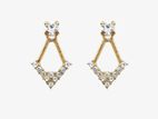 2 in-1 Gold-Tone and Crystal Geometric Ear Jacket Stud Earrings
