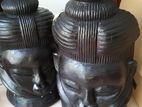 2 Intriguing Face Statue
