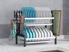 2 Tier Kitchen Plate Rack Dish Drainer Holder