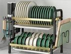 2 Tier Plate Rack Dish Drainer Holder