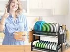 2 Tier Plate Rack Dish Drainer Holder