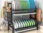 2 Tier Plate Rack Dish Layer Drainer Holder Organizer