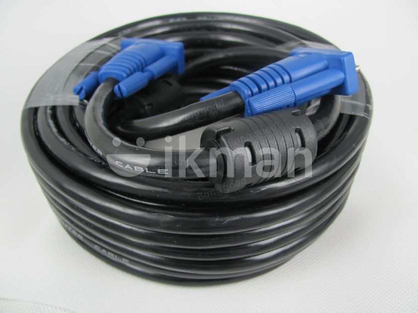 20m VGA Cable For Laptop, Computer Monitor & CCTV DVR Support in