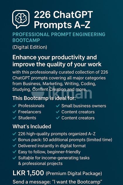 ChatGPT Prompts A–Z | Professional Prompt Engineering Bootcamp ...