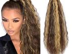 22inch Wavy Blonde Brown Synthetic Ponytail Claw Clip Hair Extension