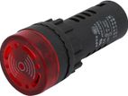 22mm Panel mount active buzzer (beeper) with flashing red indicator