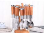 24 Pcs High-Grade Stainless-Steel Cutlery Set with Rack