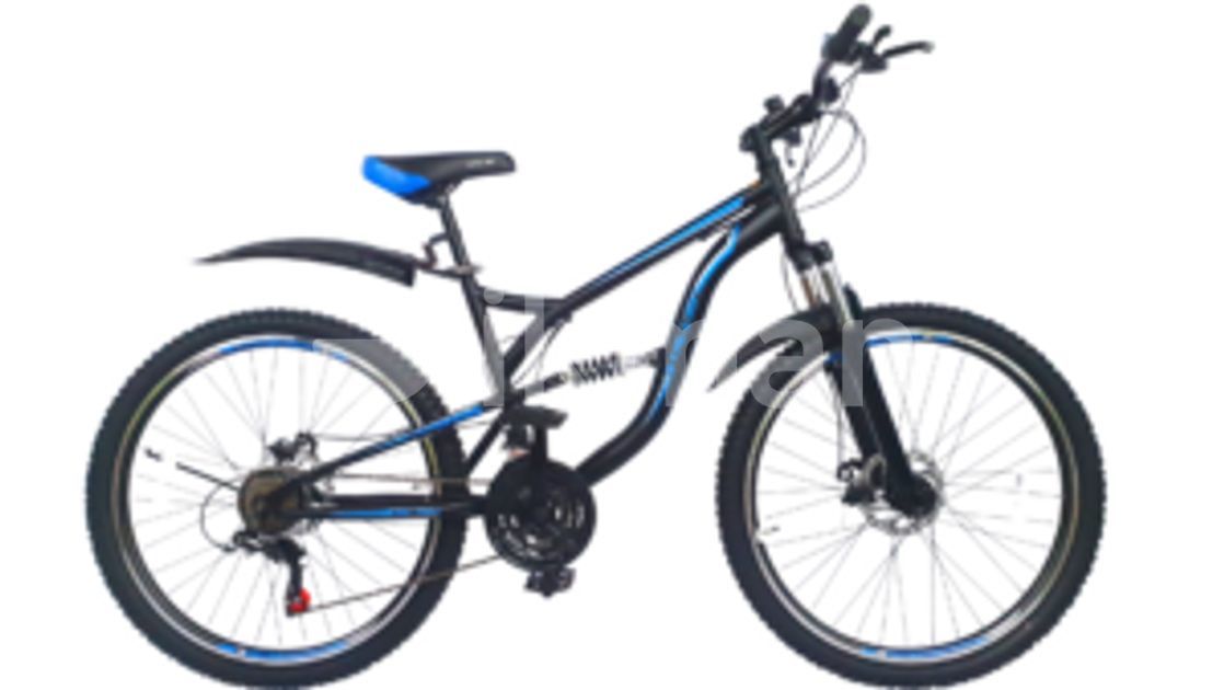 mountain bike with dual suspension disc brakes