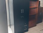 2D Black Melamine Wardrobe