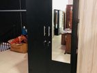 2D Black Melamine Wardrobes with Mirror .