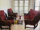 3-1-1 Wooden Sofa set with Tea table, cusions, Chair