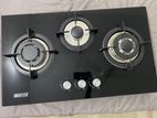 3 burner Gas stove for sale with glass top